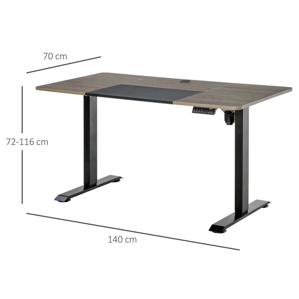 Height Adjustable Electric Standing with 4 Memory Preset Black Vinsetto - anydaydirect