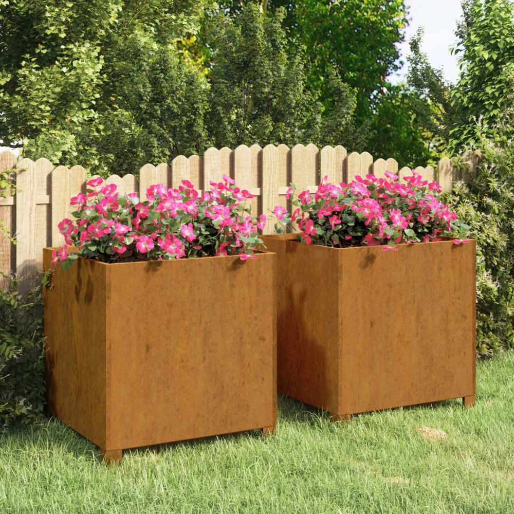 vidaXL Planter with Legs Rusty 32x30x33 cm Corten Steel - anydaydirect