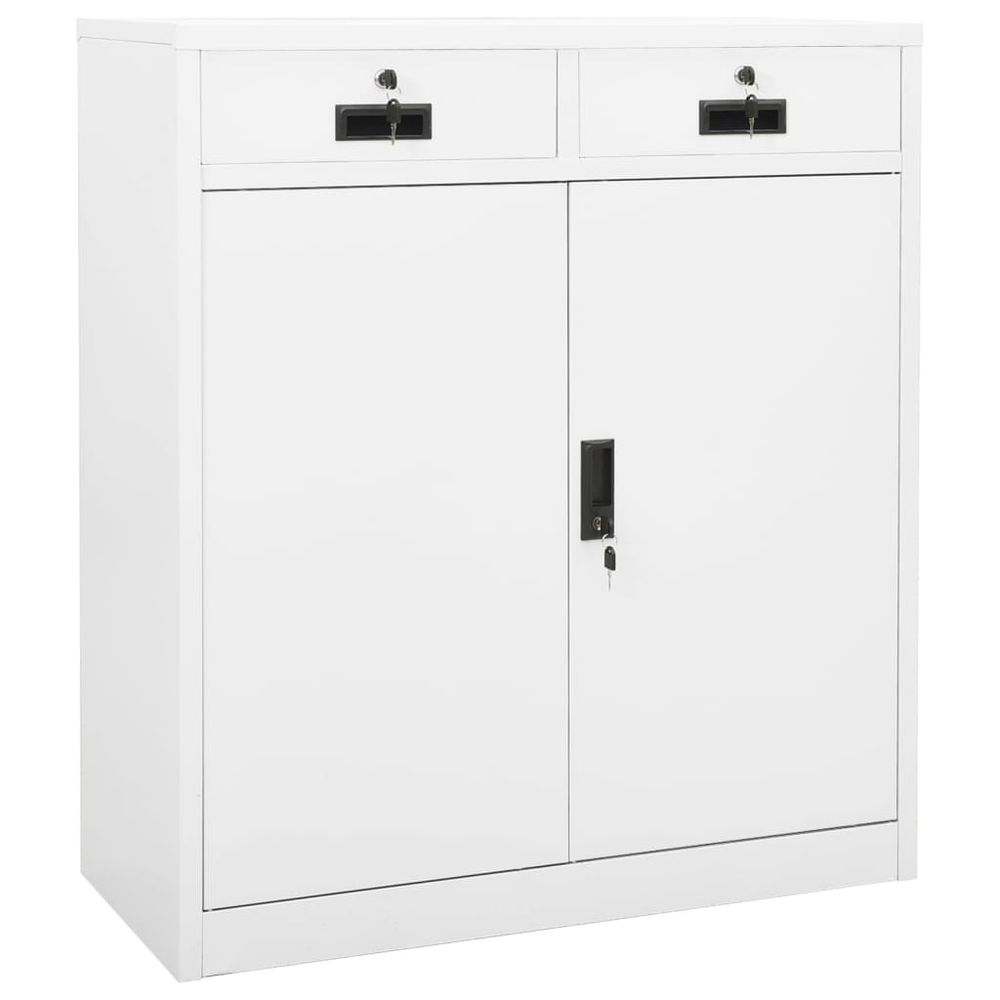 Office Cabinet White 90x40x102 cm Steel - anydaydirect