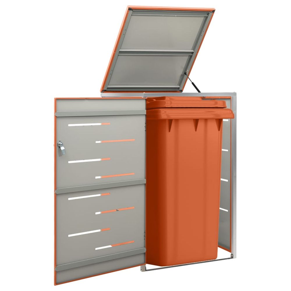 Single to Quadruple Wheelie Bin Shed 69x77.5x115 cm to 276.5 x 77.5 x 115.5 cm Stainless Steel - anydaydirect