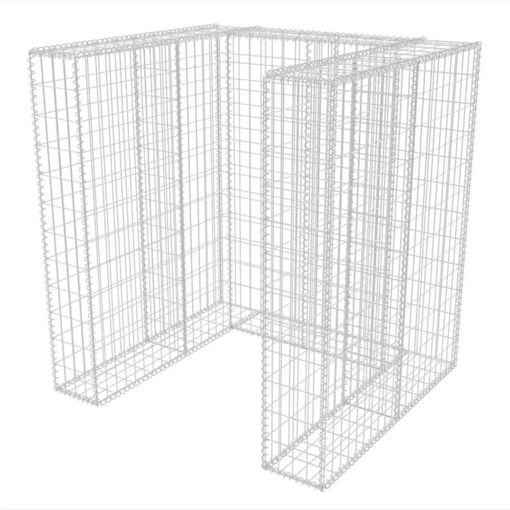 vidaXL Gabion Single Double or Triple Wheelie Bin Surround Steel 110x100x120 cm - anydaydirect