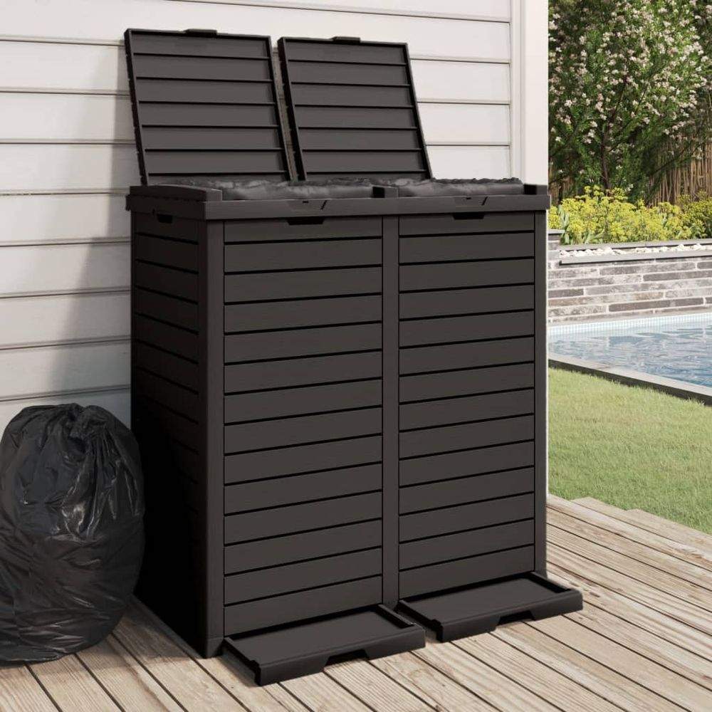 Outdoor Garbage Bin Black 78x41x86 cm Polypropylene - anydaydirect