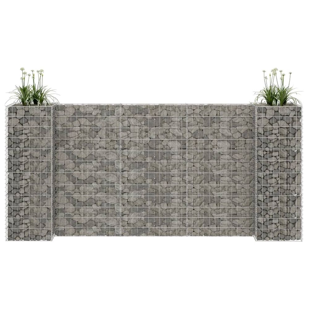 vidaXL H-Shaped Gabion Planter Steel Wire 260x40x40 cm - anydaydirect