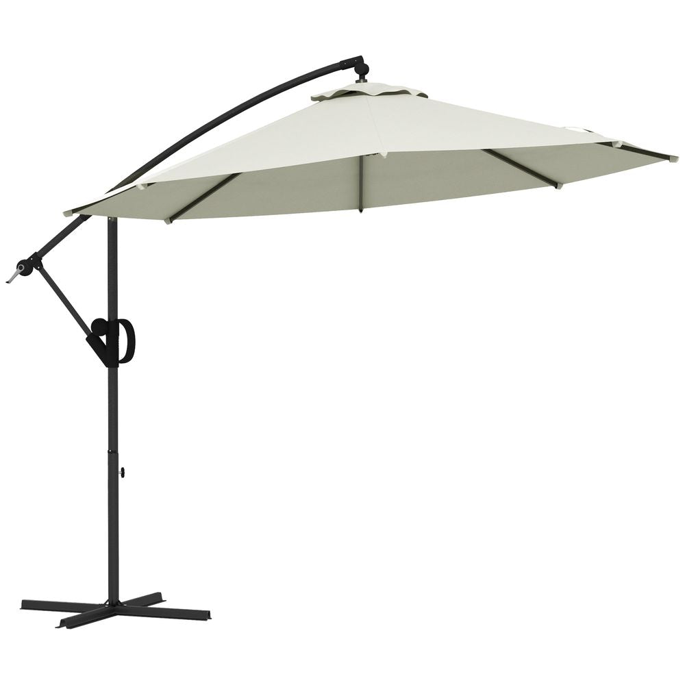 Outsunny 3(m) Cantilever Parasol with Cross Base, Crank Handle, Tilt, Blue - anydaydirect