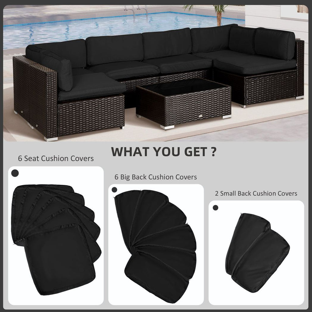 Outsunny Garden Rattan Sofa Set Polyester Cover Replacement No Cushion - anydaydirect