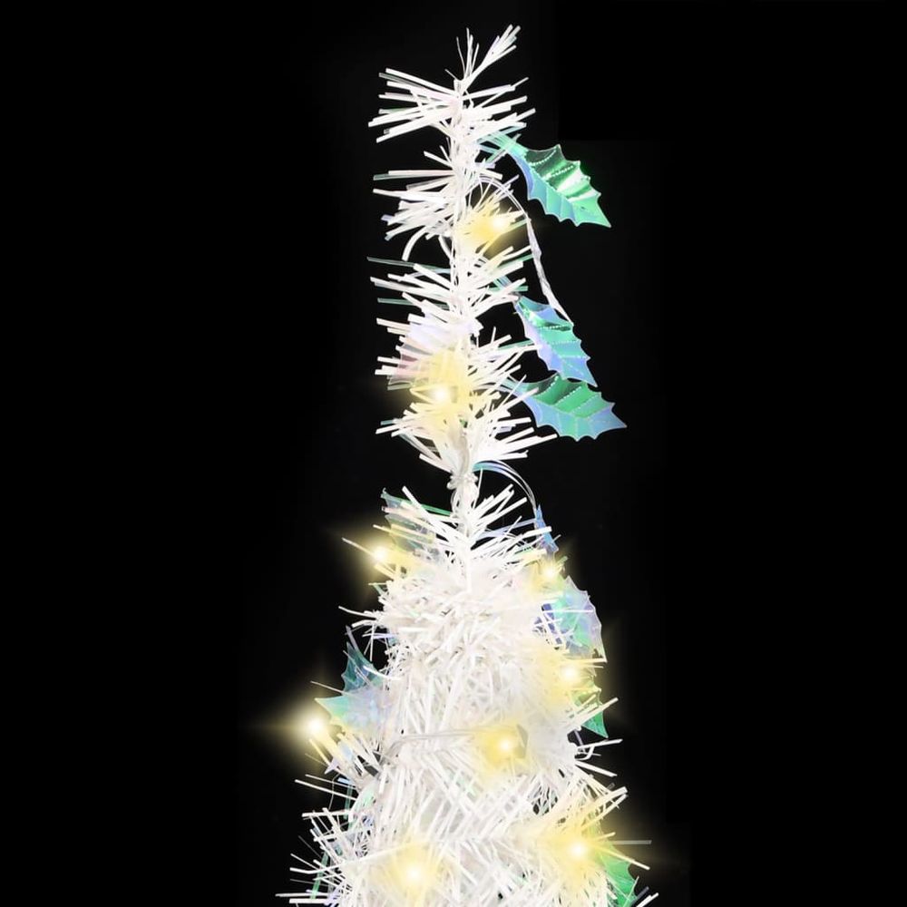 vidaXL Artificial Christmas Tree Pop-up 50 LEDs White 4ft to 7ft - anydaydirect