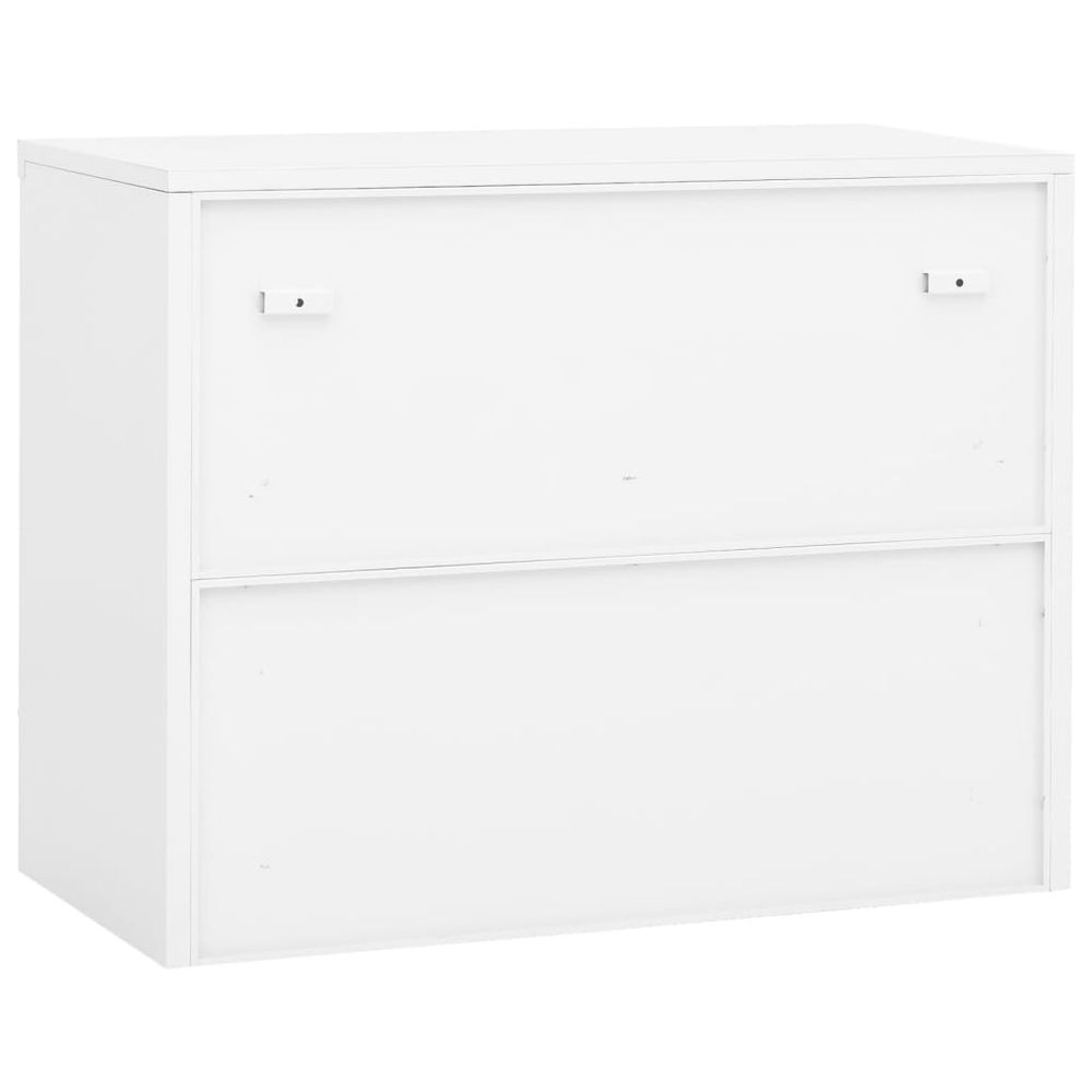 Office Cabinet White 90x40x70 cm Steel - anydaydirect