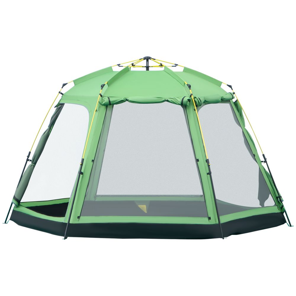 6 Person Camping Tent 2-Tier Pop-up Tent w/ Portable Carry Bag Outsunny - anydaydirect