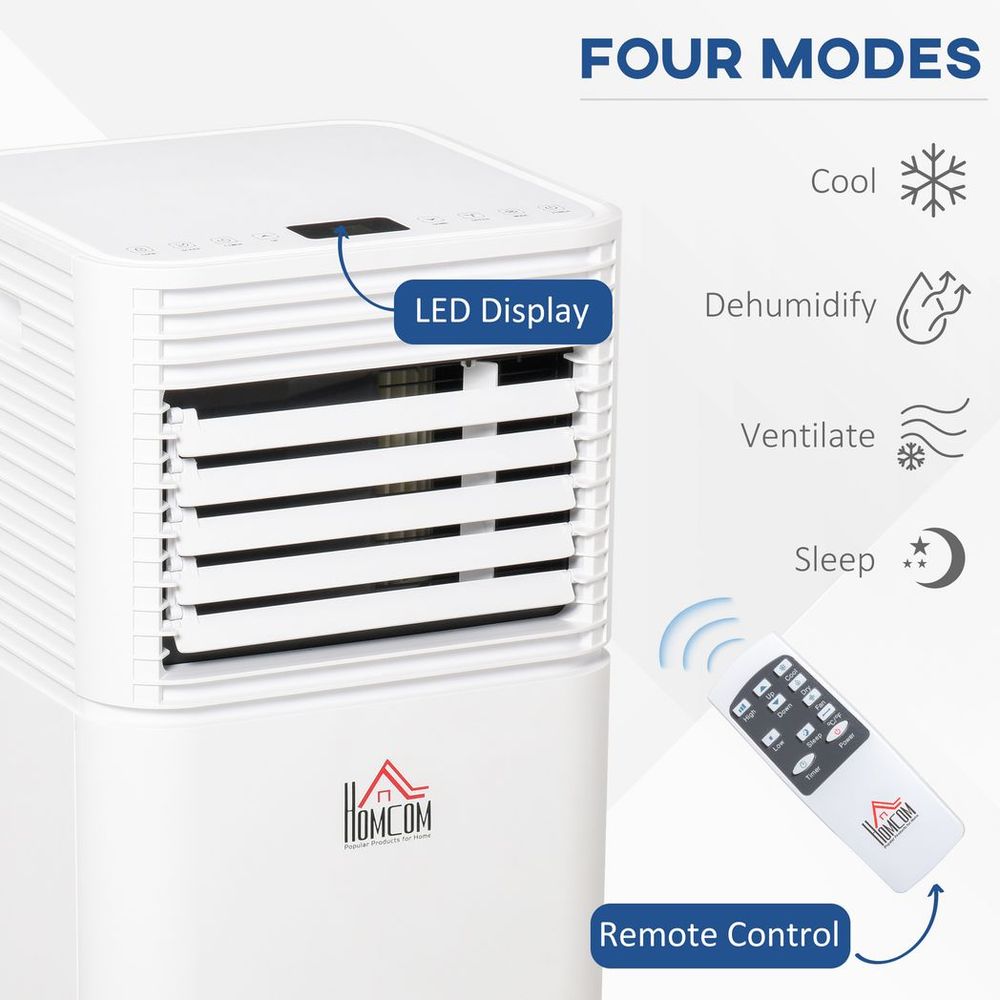 HOMCOM 9000 BTU Portable Air Conditioner 4 Modes LED Display Timer Home Office - anydaydirect