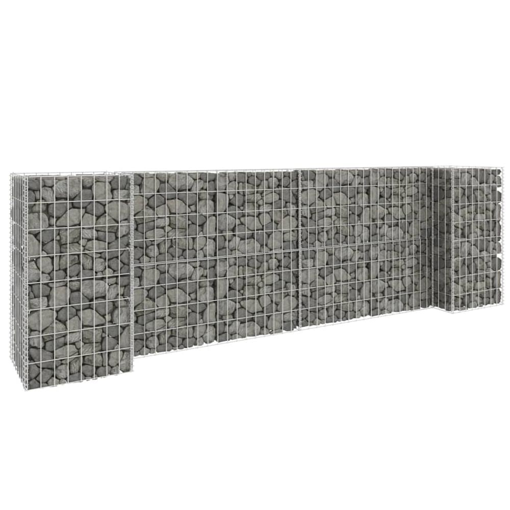 vidaXL H-Shaped Gabion Planter Steel Wire 260x40x40 cm - anydaydirect