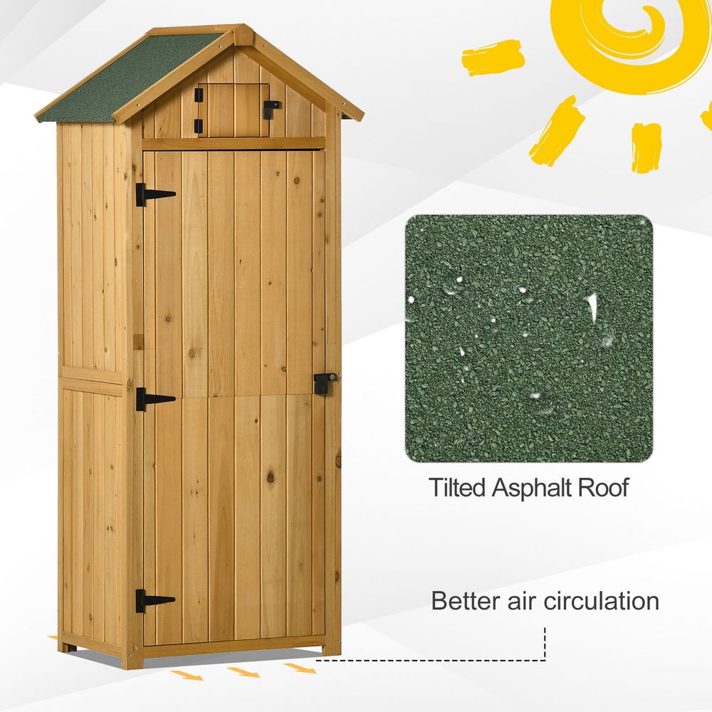 Durable Wooden Garden Shed with 3 Shelves - 77 x 54 x 179cm - anydaydirect