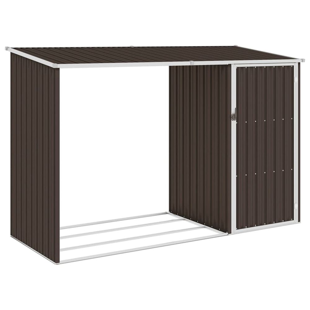 Galvanized Steel Garden Firewood Shed with Log Rack 245x98x159 cm - anydaydirect