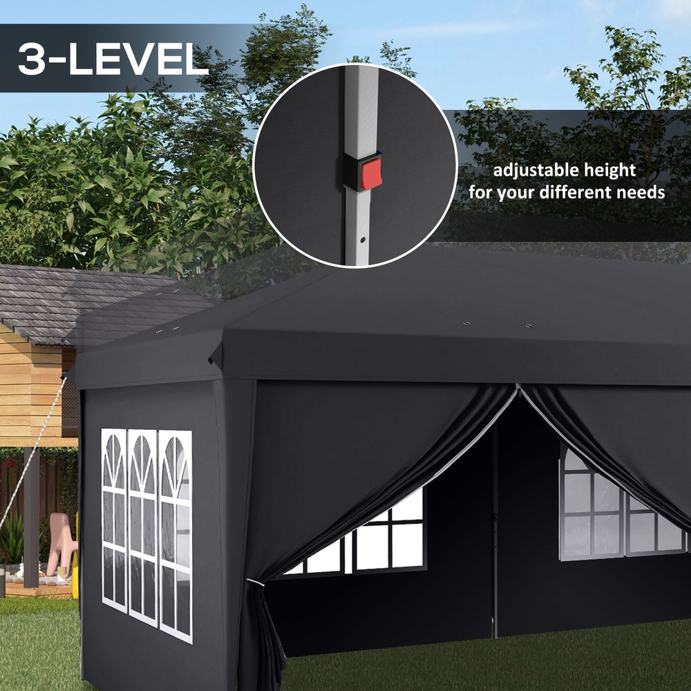 Outsunny 3 x 6m Pop Up Gazebo Height Adjustable Party Tent with Storage Bag - anydaydirect