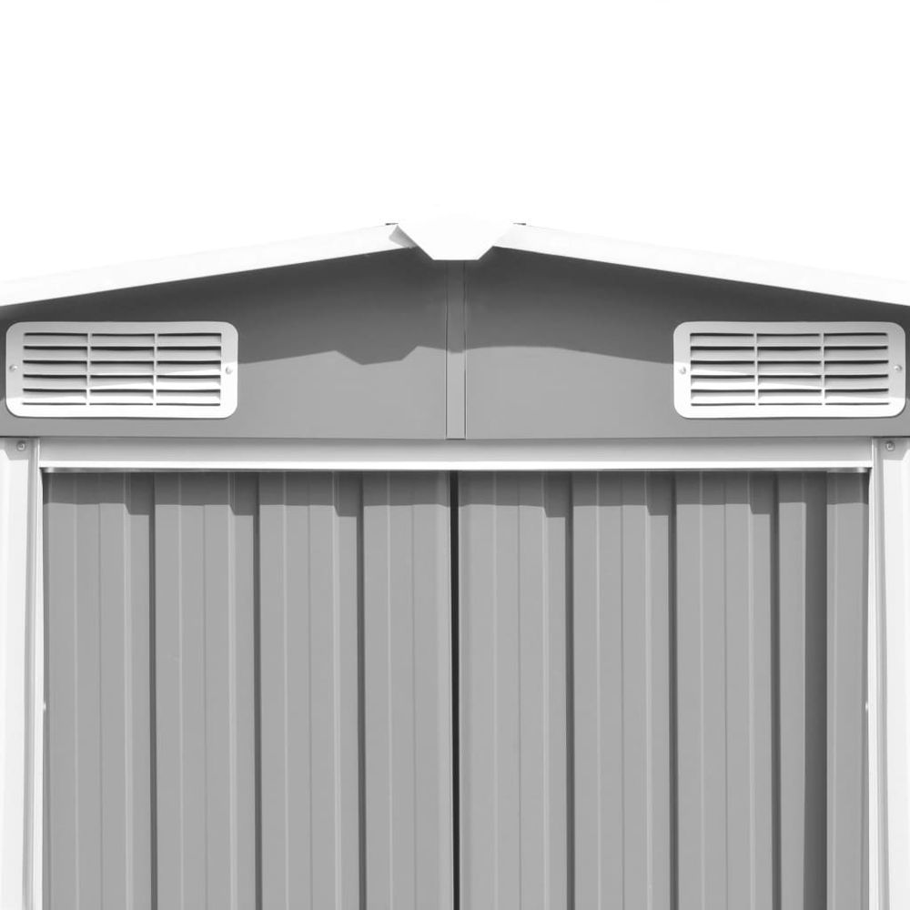 Durable Galvanised Steel Garden Shed Grey 257x990x181 cm - anydaydirect