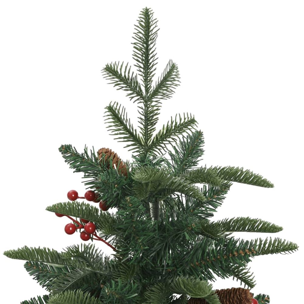 vidaXL Artificial Hinged Christmas Tree with Cones and Berries 4ft to 8ft - anydaydirect