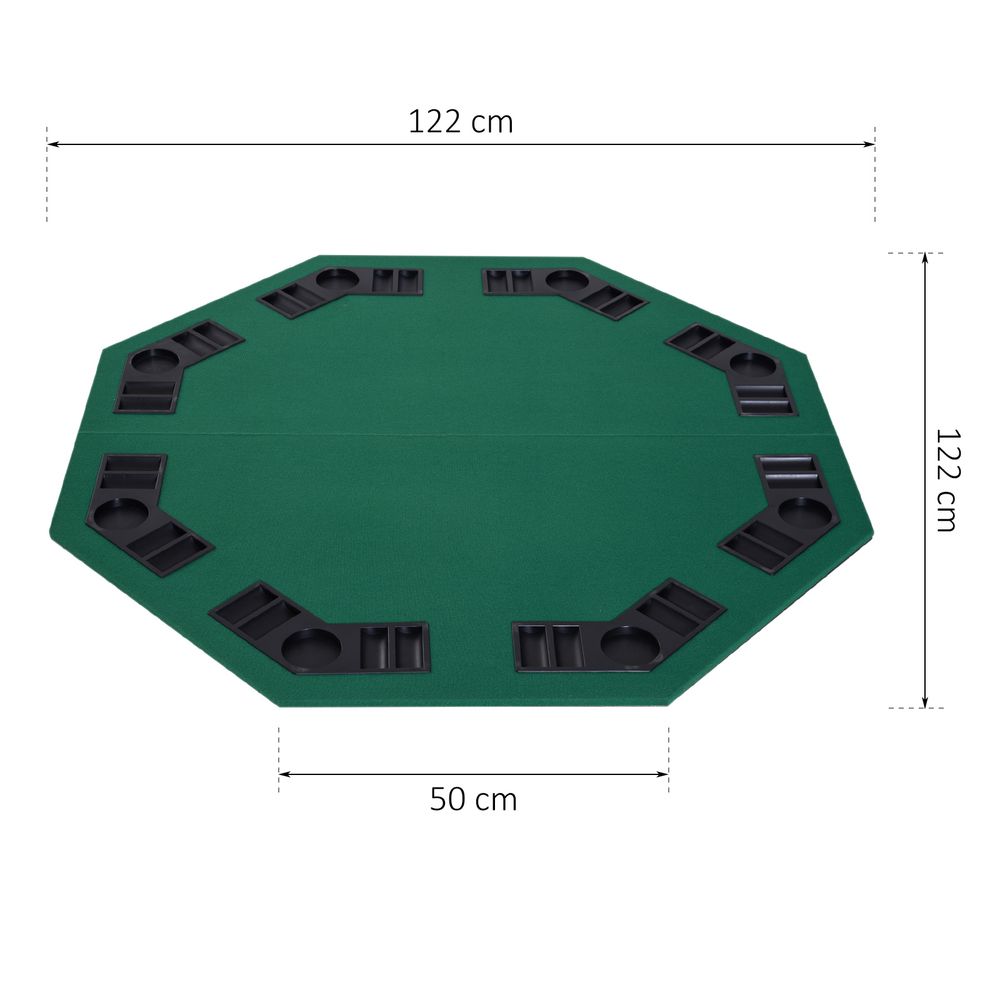 1.2m/48 Inches Foldable Poker Table Top 8 Players Blackjack Chip Trays HOMCOM - anydaydirect