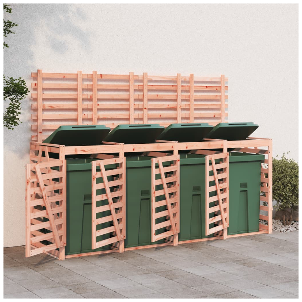 vidaXL Quadruple Wheelie Bin Storage Solid Wood Douglas - anydaydirect