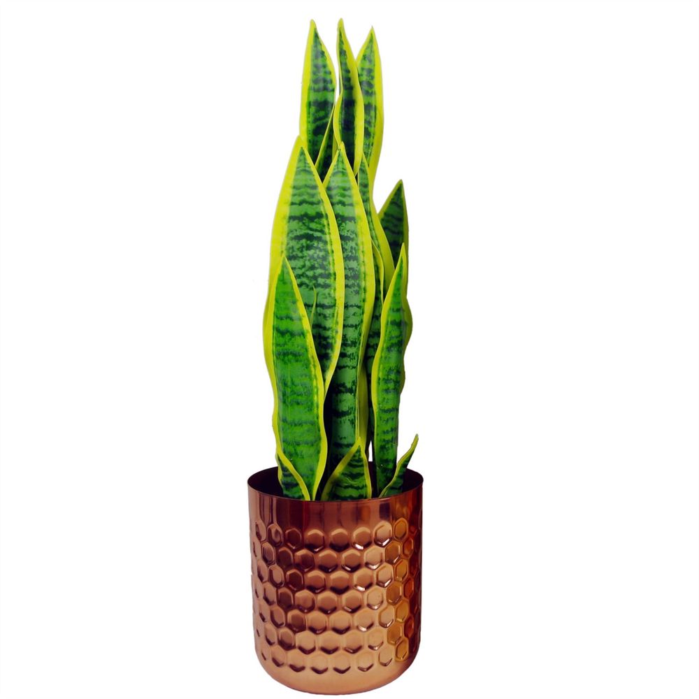 Honeycomb Metal Planter - Copper - 18cm x 15.5cm - anydaydirect