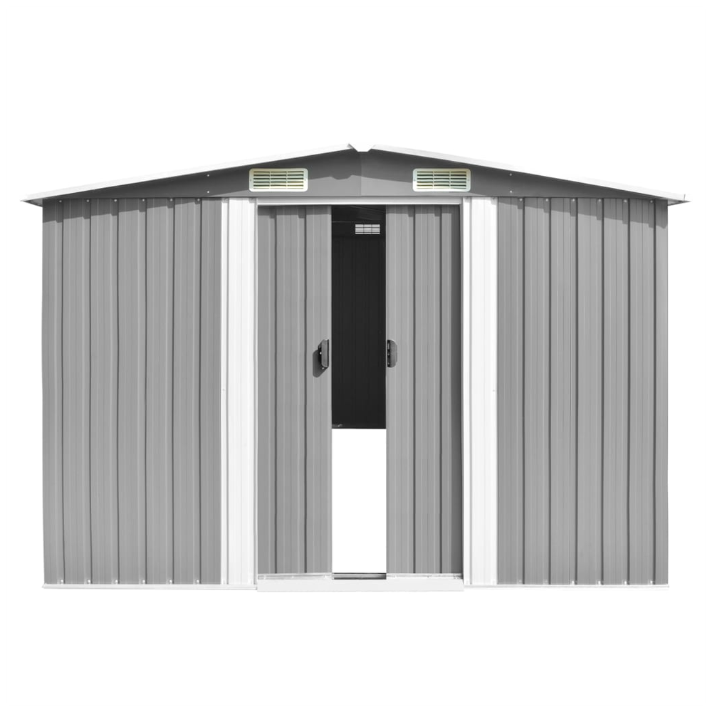 Durable Galvanised Steel Garden Shed Grey 257x990x181 cm - anydaydirect