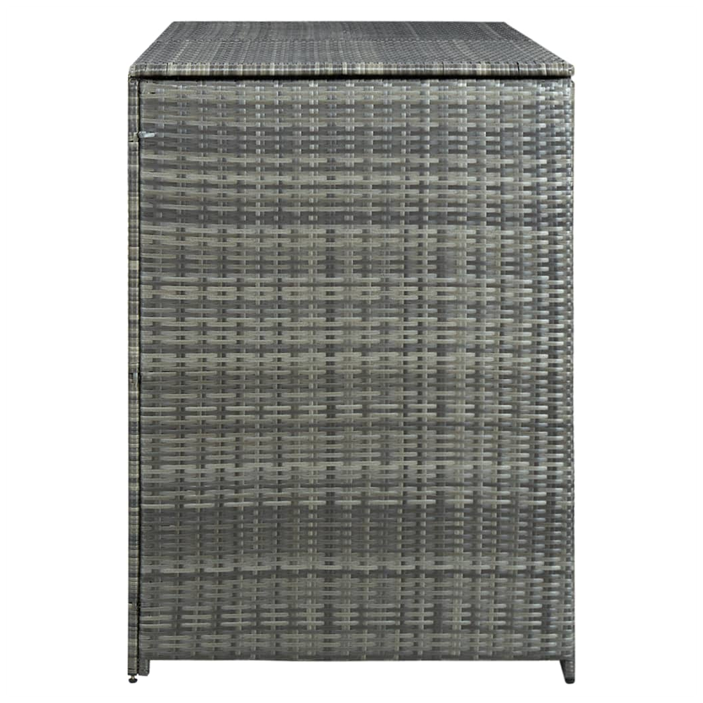 Double Wheelie Bin Shed Poly Rattan Anthracite 148x77x111 cm - anydaydirect