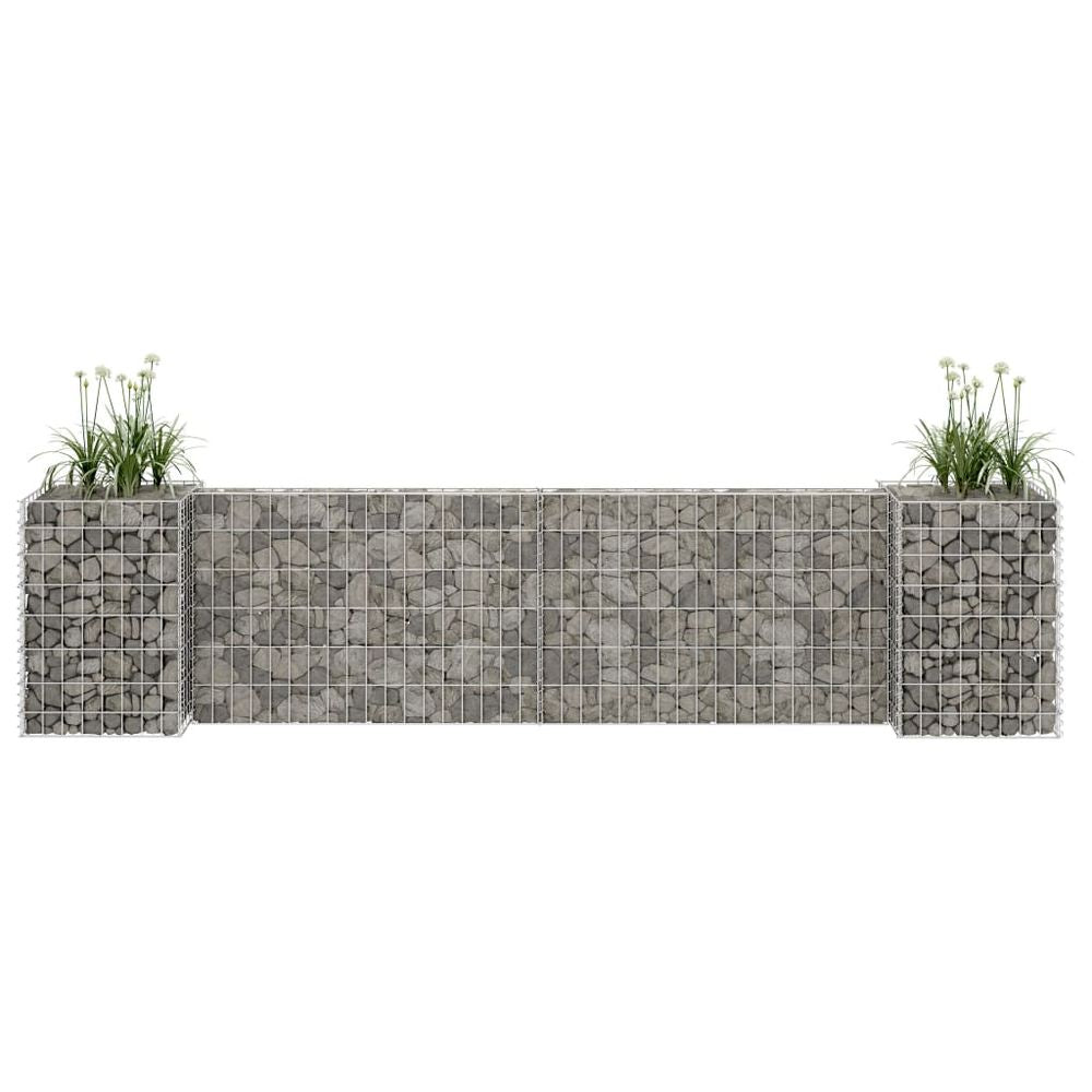 vidaXL H-Shaped Gabion Planter Steel Wire 260x40x40 cm - anydaydirect