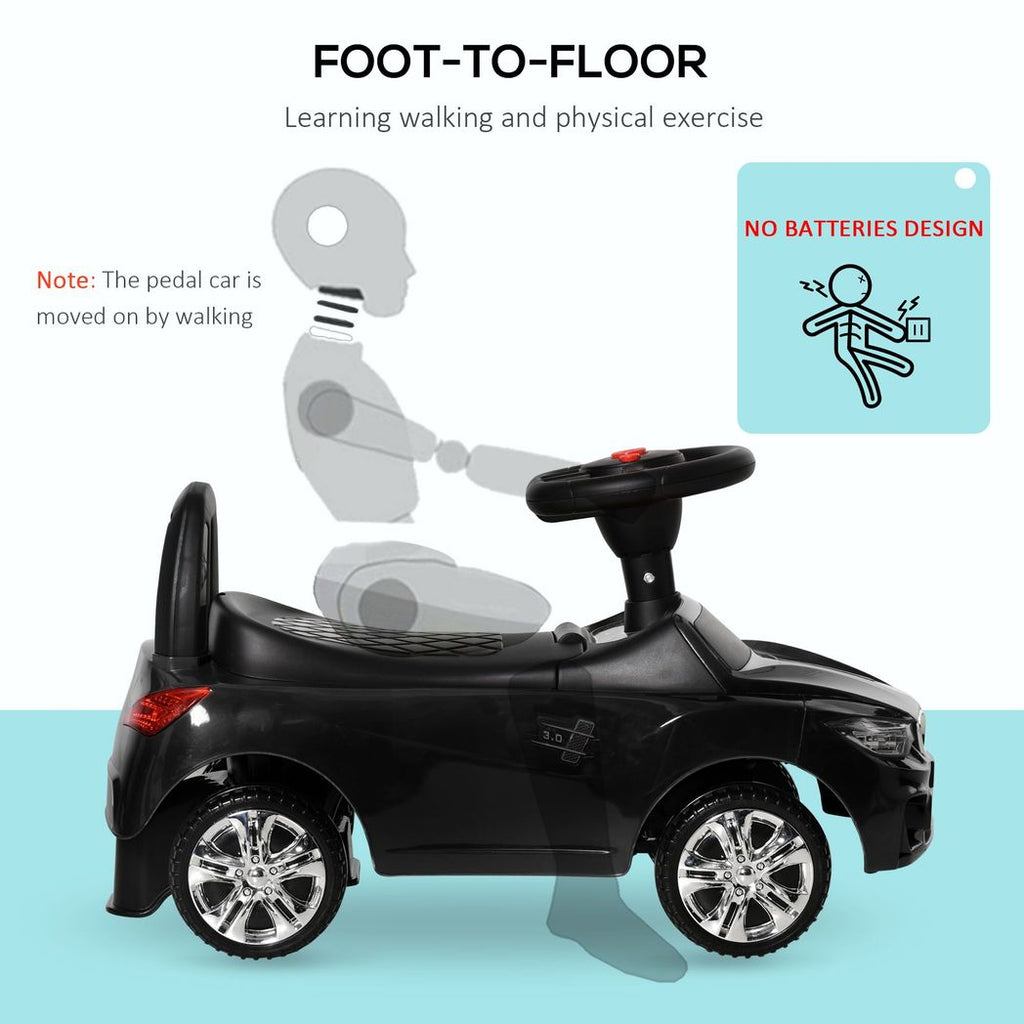 HOMCOM Ride on Car Baby Toddler Walker Foot to Floor Sliding Car Slider Black - anydaydirect