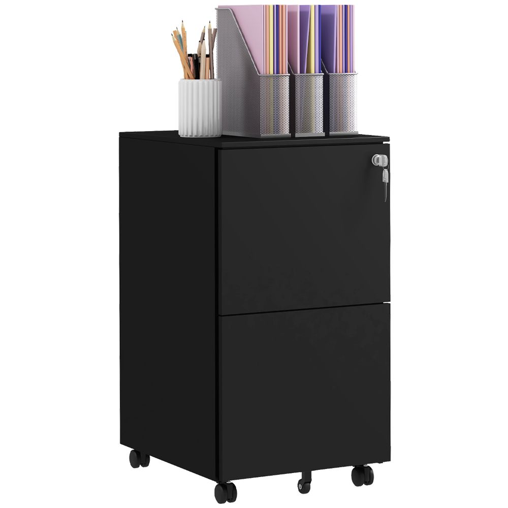 Vinsetto Steel File Cabinet with Lock and Hanging Bar for Letter A4 Legal Size - anydaydirect