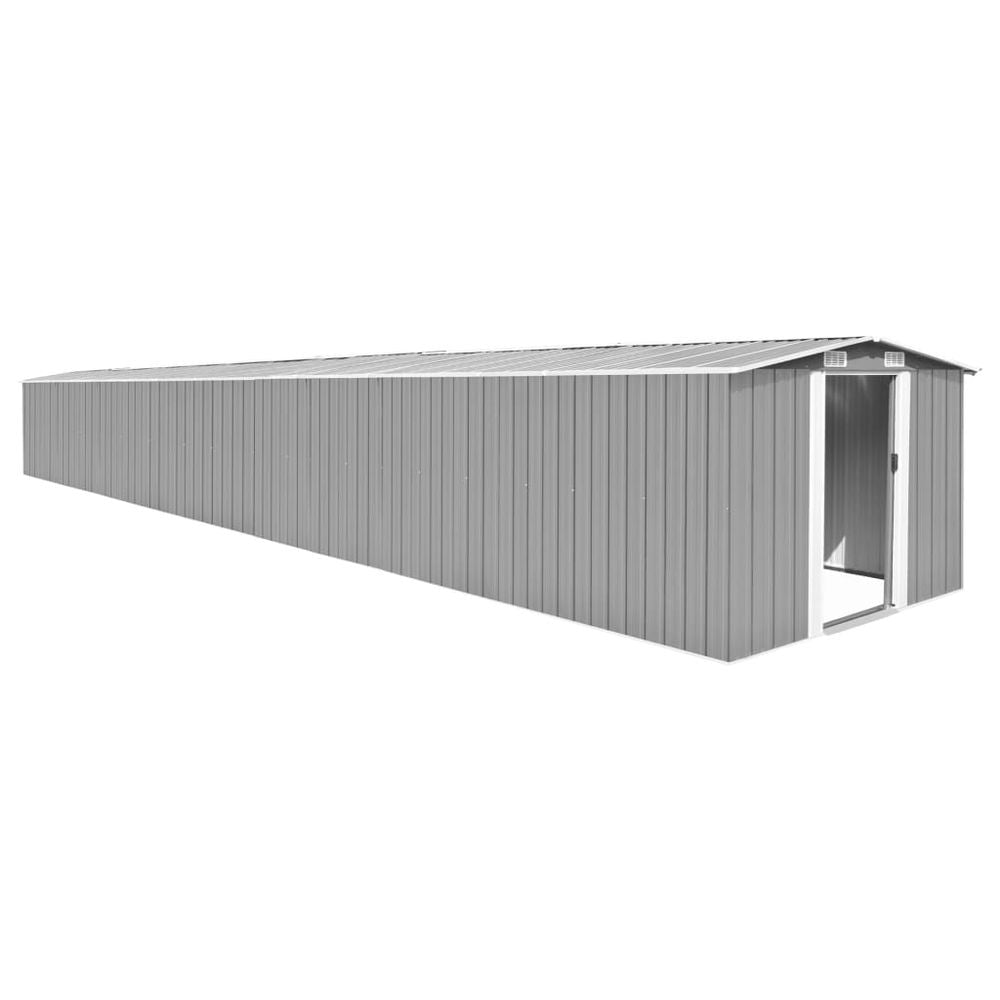 Durable Galvanised Steel Garden Shed Grey 257x990x181 cm - anydaydirect