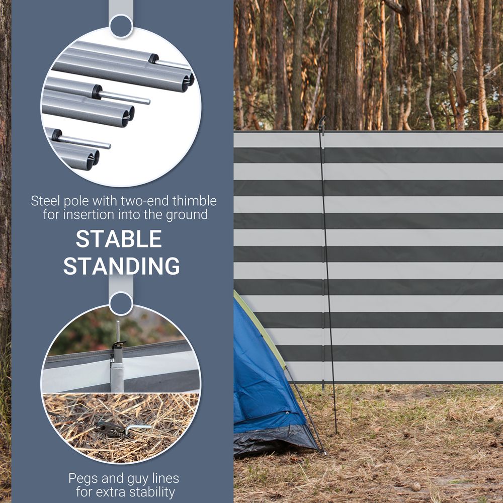 Outsunny Camping Windbreak Portable Wind Blocker Privacy Wall, 540cm x 150cm - anydaydirect