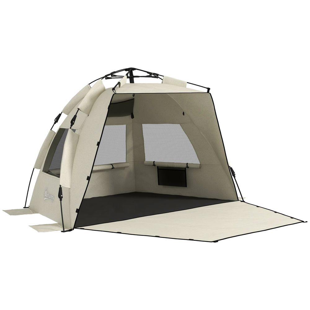 Outsunny Pop Up Beach Tent for 2-3 Person with Carry Bag, UPF15+ - anydaydirect