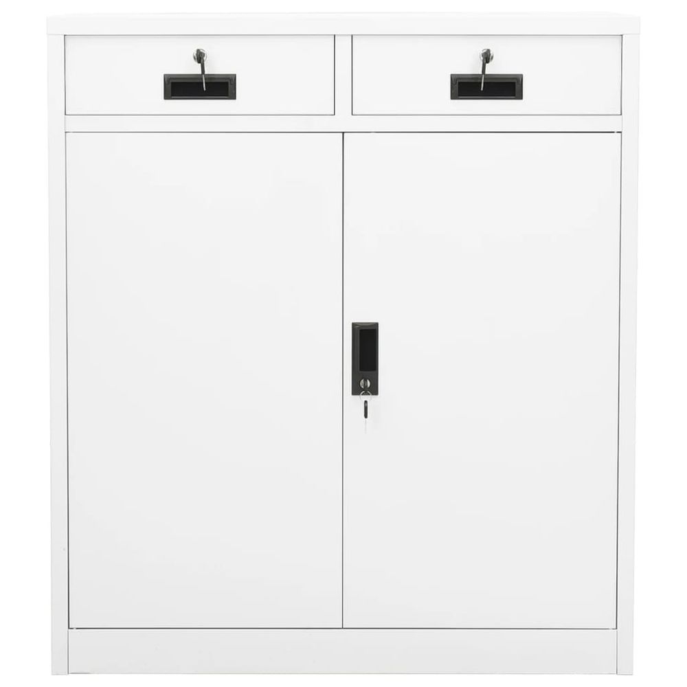 Office Cabinet White 90x40x102 cm Steel - anydaydirect