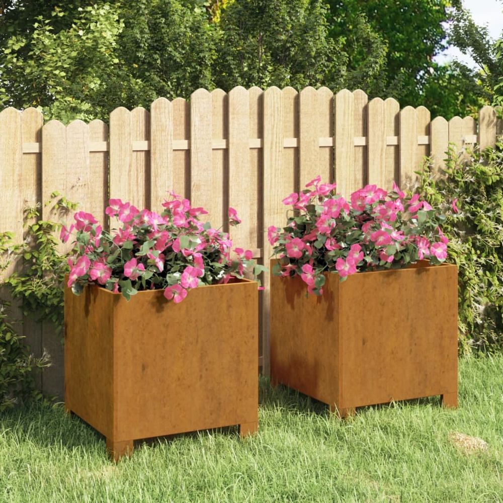 vidaXL Planter with Legs Rusty 32x30x33 cm Corten Steel - anydaydirect