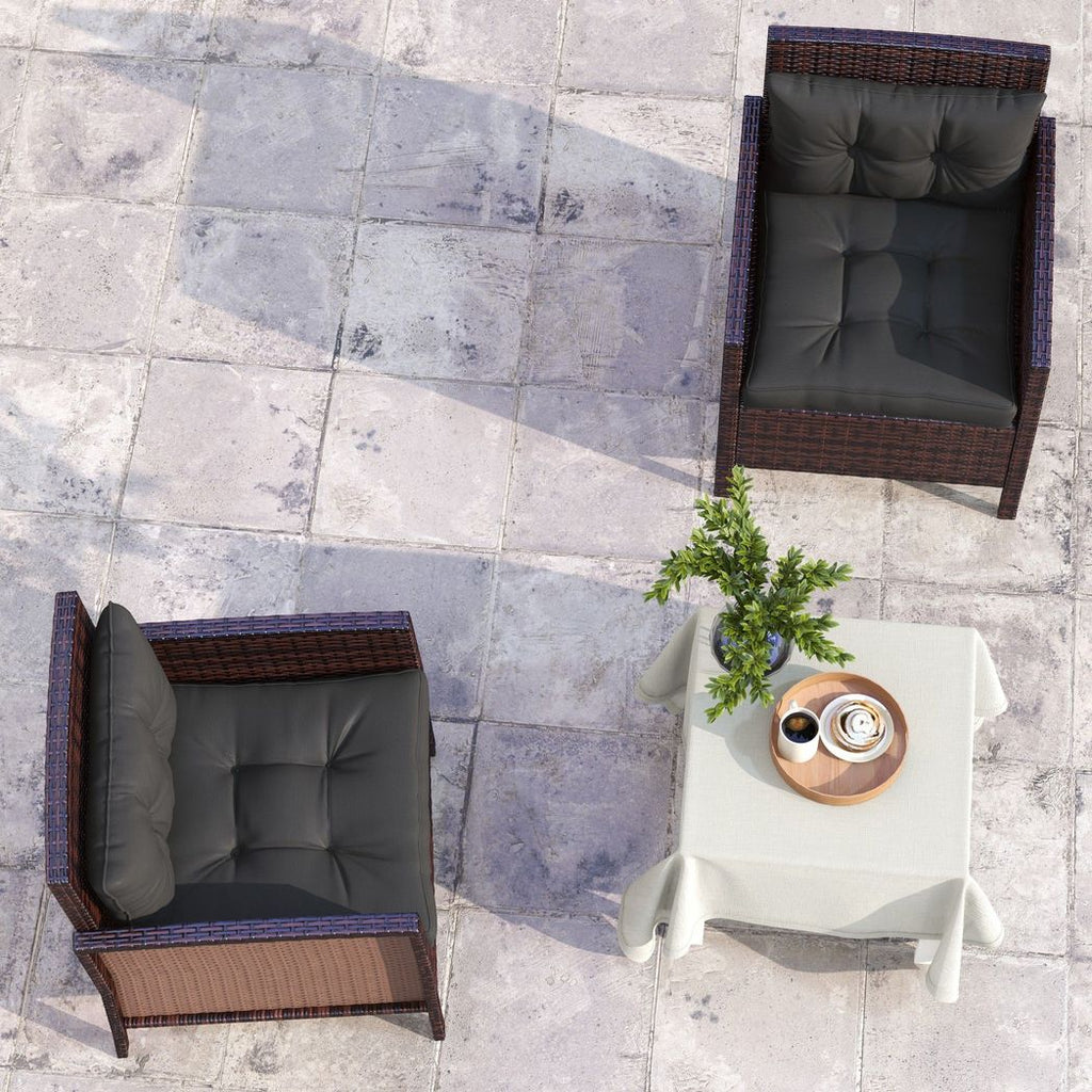 Outsunny 2pc Outdoor Seat Cushion for Patio Furniture, Charcoal Grey - anydaydirect