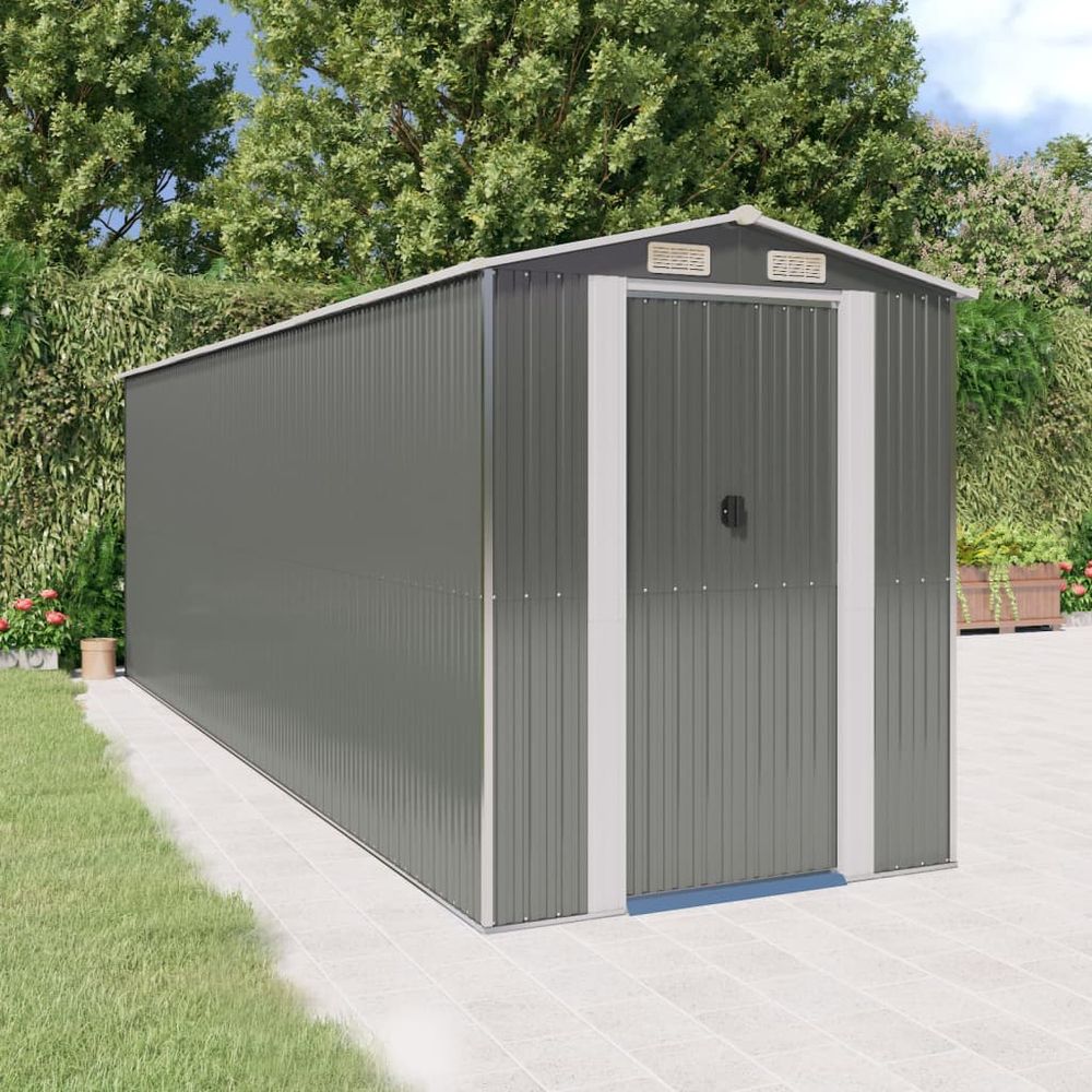 Durable Galvanized Steel Garden Shed 192x108x223 cm Green - anydaydirect