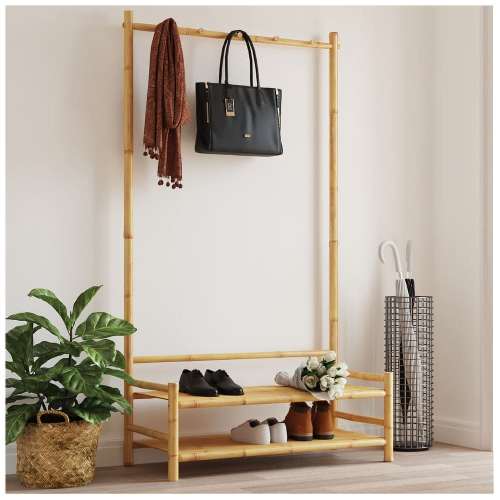 vidaXL Clothes Rack with Shelves 103x40x183 cm Bamboo - anydaydirect