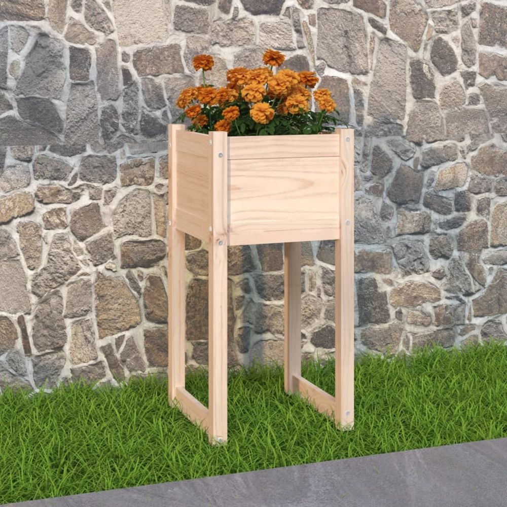 vidaXL Planters 2 pcs White 40x40x81 cm Solid Wood Pine - anydaydirect