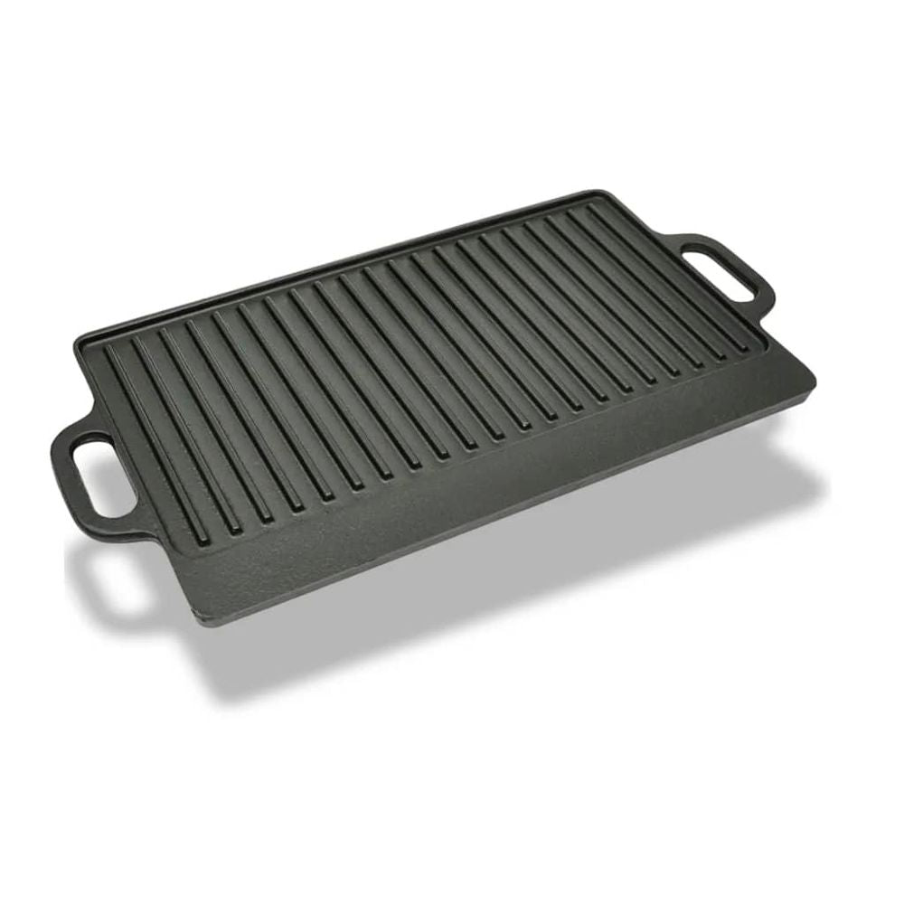 vidaXL Grill Platter Cast Iron Reversible 50x23 cm - anydaydirect