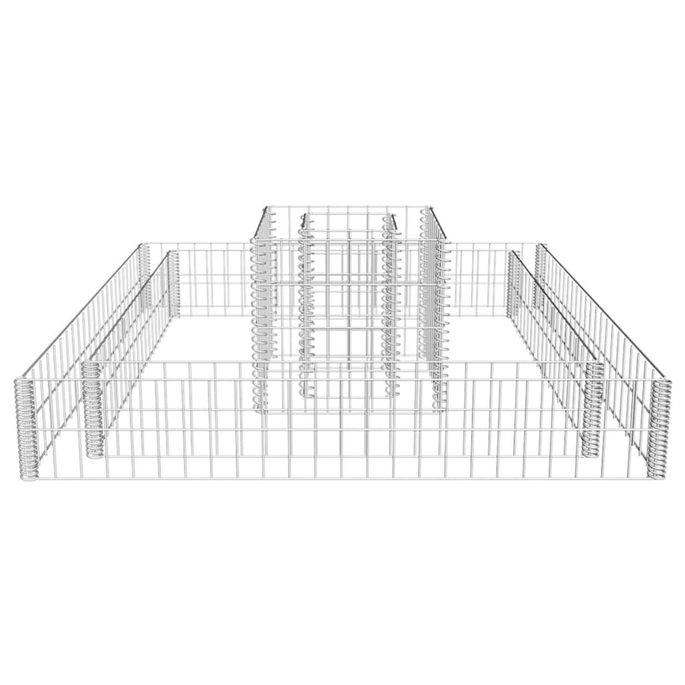 vidaXL Gabion Planter Galvanised Steel 120x120x20 - anydaydirect