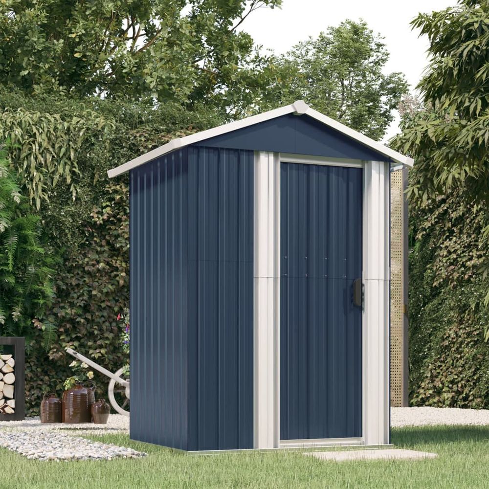 Durable Green Garden Shed 126x97.5x177 cm Galvanised Steel - anydaydirect