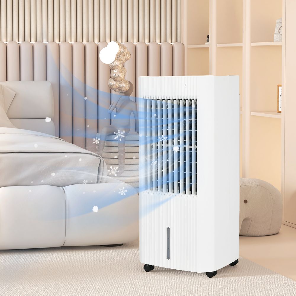 HOMCOM 3-In-1 Air Cooler for Home Office, with Oscillation, Ice Packs, Wheels - anydaydirect