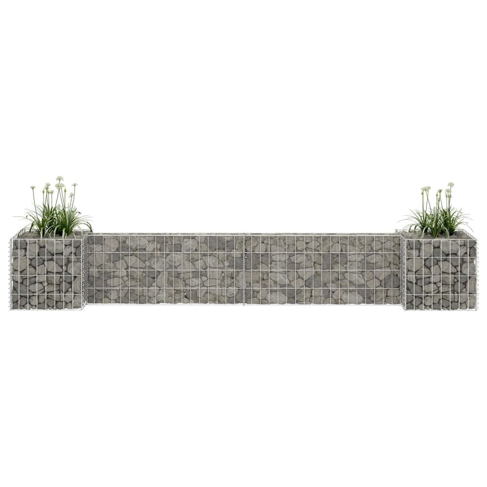 vidaXL H-Shaped Gabion Planter Steel Wire 260x40x40 cm - anydaydirect