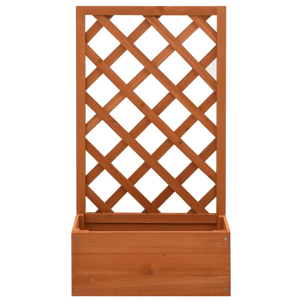 vidaXL Garden Trellis Planter Orange 50x25x90 cm Solid Firwood - anydaydirect