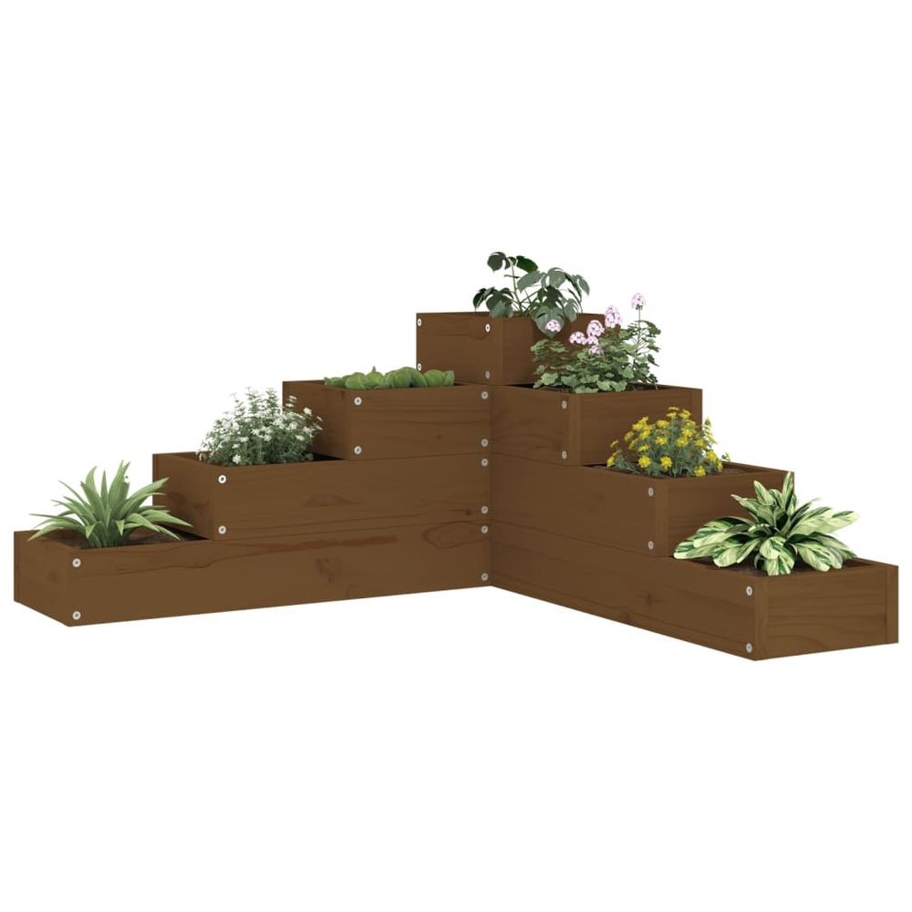 vidaXL Garden Planter 4-Tier 80.5x79x36 cm White Solid Wood Pine - anydaydirect