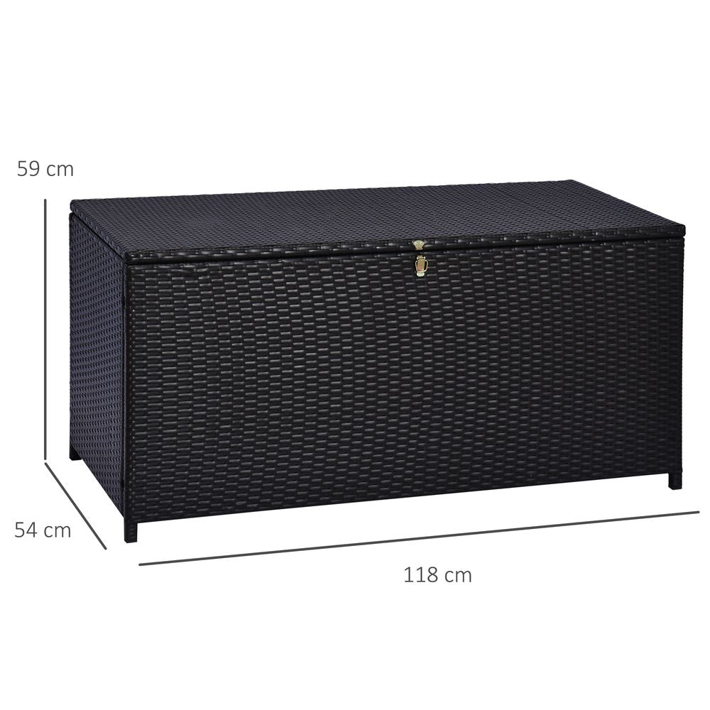 Large Rattan Storage Box Garden Chest Wicker Outdoor Cabinet Shed Outsunny - anydaydirect