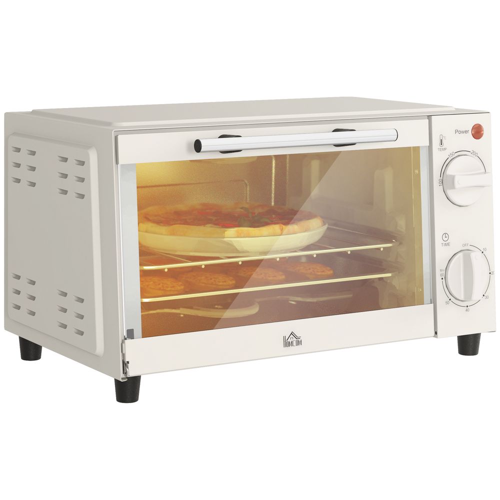 HOMCOM Mini Oven 9L Countertop Electric Grill with Temp Timer Control 750W - anydaydirect