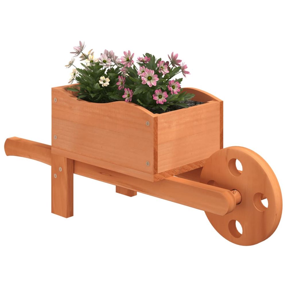 vidaXL Wheelbarrow Planters 2 pcs 47x15x19 cm Solid Wood Fir - anydaydirect