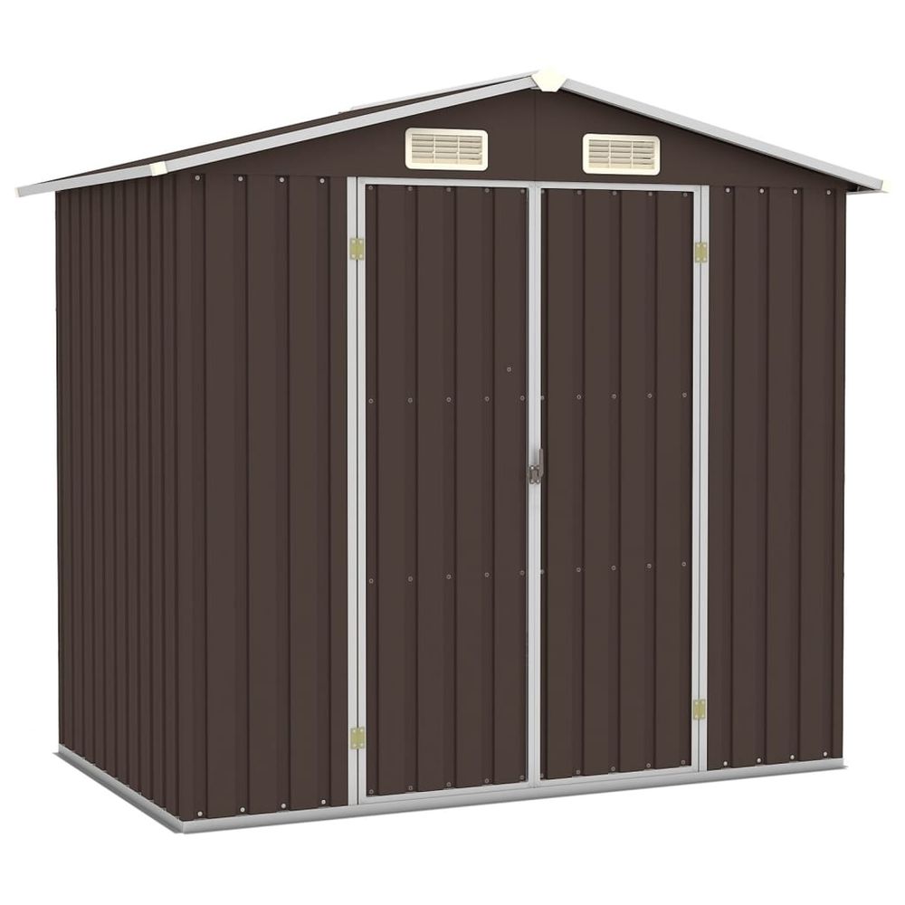 Durable Galvanised Steel Garden Shed - 205x129x183 cm - Green - anydaydirect