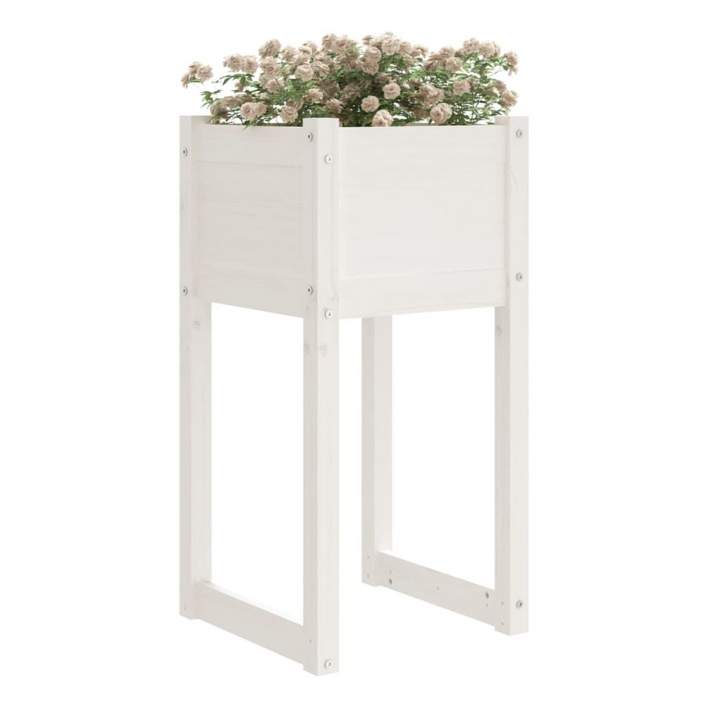 vidaXL Planters 2 pcs White 40x40x81 cm Solid Wood Pine - anydaydirect