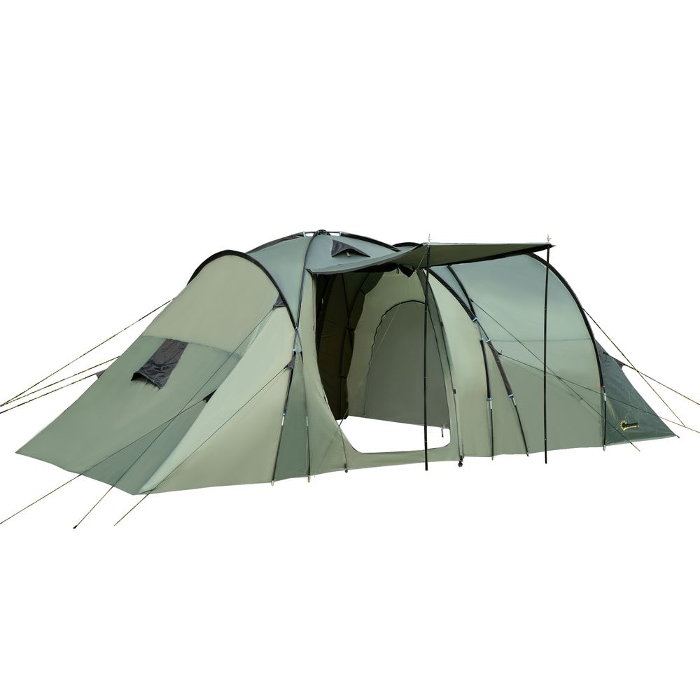 Outsunny 5 Man Camping Tent Family Friends Outdoor Shelter w/Rainfly 3 Rooms Bag - anydaydirect