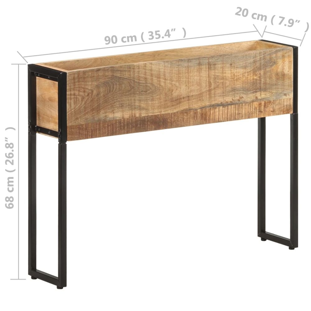 vidaXL Planter 90x20x68 cm Rough Mango Wood - anydaydirect